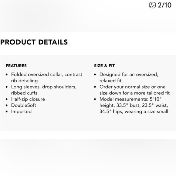 Varley Catherine DoubleSoft Half Zip Sweater | Taupe Marl Fleck | Size XL - Picture 5 of 7